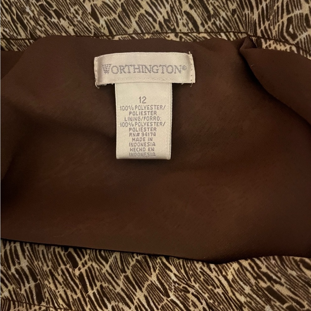 Worthington Brown and Cream Skirt - Picture 2 of 4